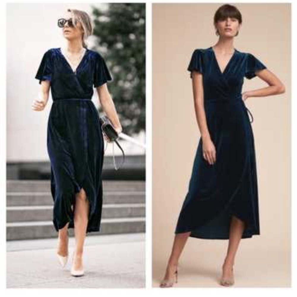 BHLDN velvet wrap dress